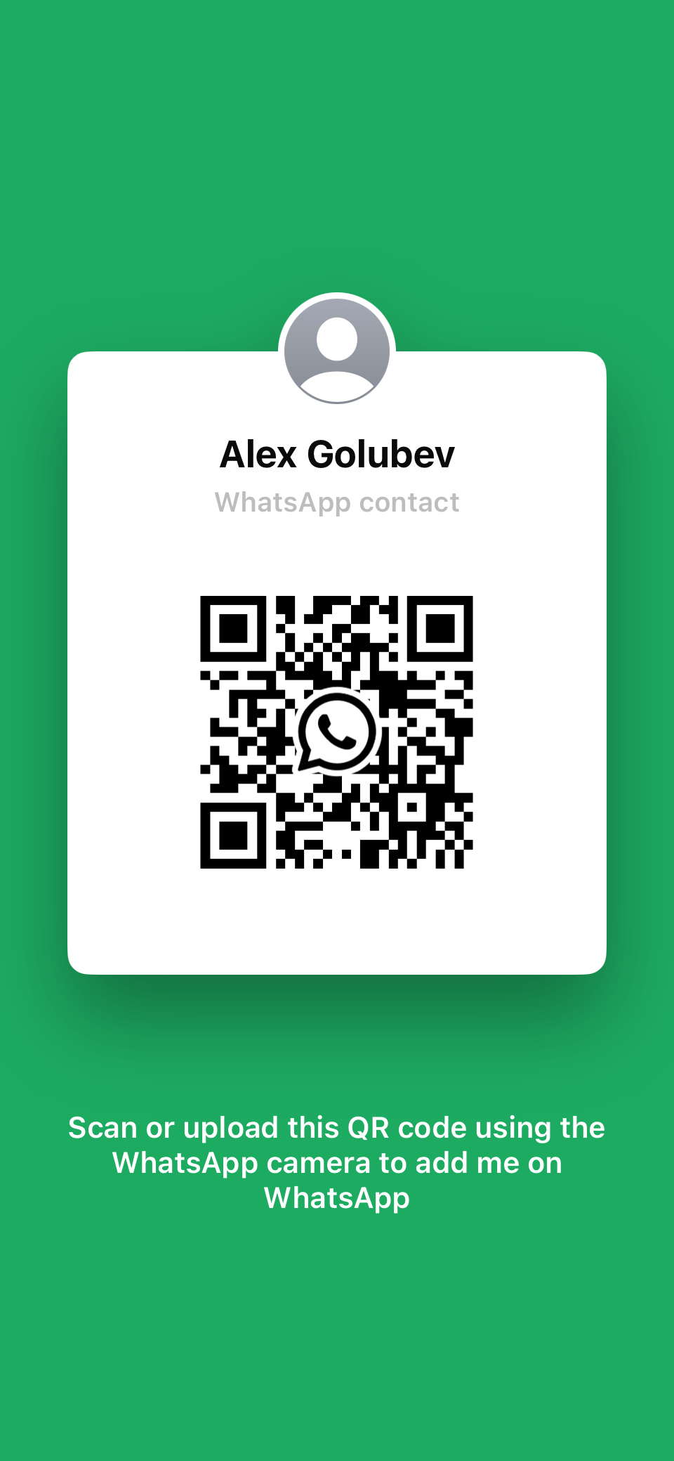 WhatsApp QR Code - Alex Golubev